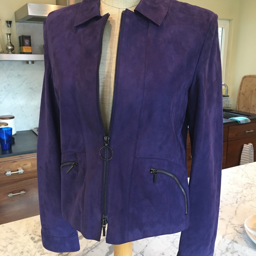 Akris Punto purple suede jacket